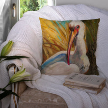 Load image into Gallery viewer, White Ibis Canvas Throw Pillow - 14x14 Decorative Pillow – Art for Your Home &amp; Patio JMK1222PW1414