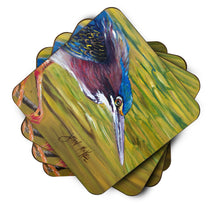 Load image into Gallery viewer, Green Heron Coasters - Set of 4 Lightweight Foam, Absorbent Drink Coasters JMK1226FC
