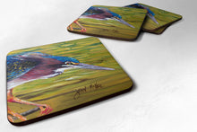 Load image into Gallery viewer, Green Heron Coasters - Set of 4 Lightweight Foam, Absorbent Drink Coasters JMK1226FC