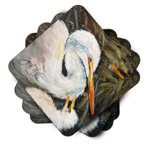 Load image into Gallery viewer, White Egret Coasters - Set of 4 Lightweight Foam, Absorbent Drink Coasters JMK1227FC