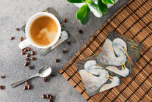 Load image into Gallery viewer, White Egret Coasters - Set of 4 Lightweight Foam, Absorbent Drink Coasters JMK1227FC