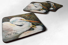 Load image into Gallery viewer, White Egret Coasters - Set of 4 Lightweight Foam, Absorbent Drink Coasters JMK1227FC