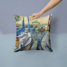 Load image into Gallery viewer, Seven Boats Sailboats Canvas Throw Pillow - 14x14 Decorative Pillow – Art for Your Home &amp; Patio JMK1231PW1414