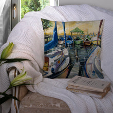 Load image into Gallery viewer, Seven Boats Sailboats Canvas Throw Pillow - 14x14 Decorative Pillow – Art for Your Home &amp; Patio JMK1231PW1414