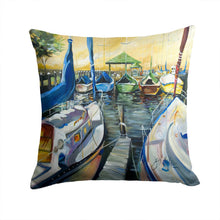Load image into Gallery viewer, Seven Boats Sailboats Canvas Throw Pillow - 14x14 Decorative Pillow – Art for Your Home &amp; Patio JMK1231PW1414