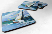 Load image into Gallery viewer, Two and a Sailboat Coasters - Set of 4 Lightweight Foam, Absorbent Drink Coasters JMK1232FC