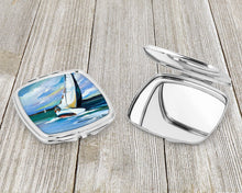 Load image into Gallery viewer, Two and a Sailboat Compact Mirror – Stylish Purse Mirror with Artistic Covers JMK1232SCM