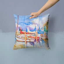 Load image into Gallery viewer, Runaway Sailboats Canvas Throw Pillow - 14x14 Decorative Pillow – Art for Your Home &amp; Patio JMK1233PW1414