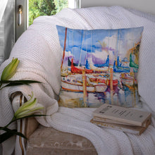 Load image into Gallery viewer, Runaway Sailboats Canvas Throw Pillow - 14x14 Decorative Pillow – Art for Your Home &amp; Patio JMK1233PW1414