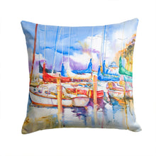 Load image into Gallery viewer, Runaway Sailboats Canvas Throw Pillow - 14x14 Decorative Pillow – Art for Your Home &amp; Patio JMK1233PW1414