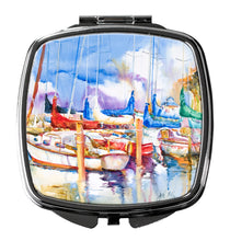 Load image into Gallery viewer, Runaway Sailboats Compact Mirror – Stylish Purse Mirror with Artistic Covers JMK1233SCM