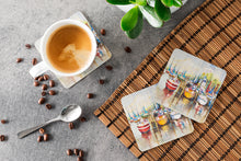 Load image into Gallery viewer, Paradise Sailboats Coasters - Set of 4 Lightweight Foam, Absorbent Drink Coasters JMK1235FC