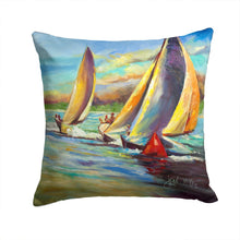 Load image into Gallery viewer, Knost Reggata Sailboats Canvas Throw Pillow - 14x14 Decorative Pillow – Art for Your Home &amp; Patio JMK1236PW1414