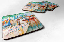 Load image into Gallery viewer, Gazebo and Sailboats Coasters - Set of 4 Lightweight Foam, Absorbent Drink Coasters JMK1239FC