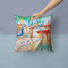 Load image into Gallery viewer, Gazebo and Sailboats Canvas Throw Pillow - 14x14 Decorative Pillow – Art for Your Home &amp; Patio JMK1239PW1414