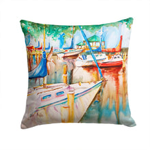 Load image into Gallery viewer, Gazebo and Sailboats Canvas Throw Pillow - 14x14 Decorative Pillow – Art for Your Home &amp; Patio JMK1239PW1414