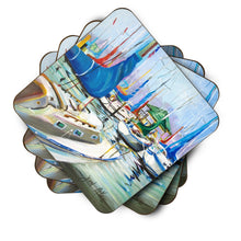 Load image into Gallery viewer, Day break Sailboats Coasters - Set of 4 Lightweight Foam, Absorbent Drink Coasters JMK1241FC