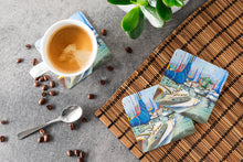 Load image into Gallery viewer, Day break Sailboats Coasters - Set of 4 Lightweight Foam, Absorbent Drink Coasters JMK1241FC