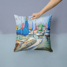 Load image into Gallery viewer, Day break Sailboats Canvas Throw Pillow - 14x14 Decorative Pillow – Art for Your Home &amp; Patio JMK1241PW1414