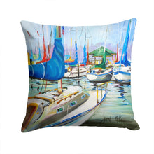 Load image into Gallery viewer, Day break Sailboats Canvas Throw Pillow - 14x14 Decorative Pillow – Art for Your Home &amp; Patio JMK1241PW1414