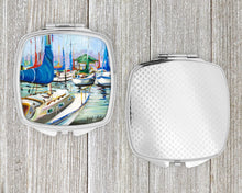 Load image into Gallery viewer, Day break Sailboats Compact Mirror – Stylish Purse Mirror with Artistic Covers JMK1241SCM