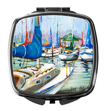 Load image into Gallery viewer, Day break Sailboats Compact Mirror – Stylish Purse Mirror with Artistic Covers JMK1241SCM