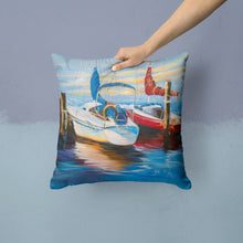 Load image into Gallery viewer, Symmetry Sailboats Canvas Throw Pillow - 14x14 Decorative Pillow – Art for Your Home &amp; Patio JMK1242PW1414