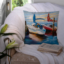 Load image into Gallery viewer, Symmetry Sailboats Canvas Throw Pillow - 14x14 Decorative Pillow – Art for Your Home &amp; Patio JMK1242PW1414