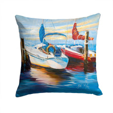 Load image into Gallery viewer, Symmetry Sailboats Canvas Throw Pillow - 14x14 Decorative Pillow – Art for Your Home &amp; Patio JMK1242PW1414
