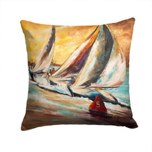 Load image into Gallery viewer, Boat Race Sailboats Canvas Throw Pillow - 14x14 Decorative Pillow – Art for Your Home &amp; Patio JMK1244PW1414