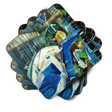 Load image into Gallery viewer, Sailboats Coasters - Set of 4 Lightweight Foam, Absorbent Drink Coasters JMK1245FC