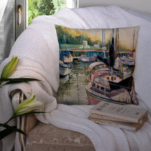 Load image into Gallery viewer, Black Sails Sailboats Canvas Throw Pillow - 14x14 Decorative Pillow – Art for Your Home &amp; Patio JMK1246PW1414