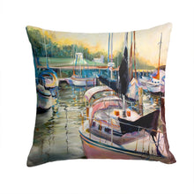 Load image into Gallery viewer, Black Sails Sailboats Canvas Throw Pillow - 14x14 Decorative Pillow – Art for Your Home &amp; Patio JMK1246PW1414