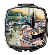 Load image into Gallery viewer, Black Sails Sailboats Compact Mirror – Stylish Purse Mirror with Artistic Covers JMK1246SCM
