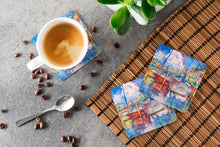 Load image into Gallery viewer, Tree Boats Sailboats Coasters - Set of 4 Lightweight Foam, Absorbent Drink Coasters JMK1247FC
