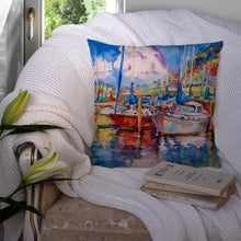 Load image into Gallery viewer, Tree Boats Sailboats Canvas Throw Pillow - 14x14 Decorative Pillow – Art for Your Home &amp; Patio JMK1247PW1414