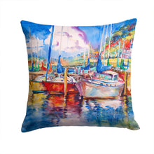 Load image into Gallery viewer, Tree Boats Sailboats Canvas Throw Pillow - 14x14 Decorative Pillow – Art for Your Home &amp; Patio JMK1247PW1414