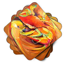 Load image into Gallery viewer, Crab Spice Coasters - Set of 4 Lightweight Foam, Absorbent Drink Coasters JMK1250FC
