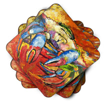 Load image into Gallery viewer, Red Crab Coasters - Set of 4 Lightweight Foam, Absorbent Drink Coasters JMK1252FC
