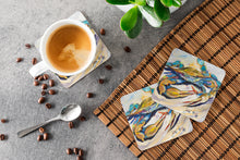 Load image into Gallery viewer, #20 Crab Coasters - Set of 4 Lightweight Foam, Absorbent Drink Coasters JMK1255FC