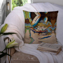 Load image into Gallery viewer, Three Big Claw Crab Canvas Throw Pillow - 14x14 Decorative Pillow – Art for Your Home &amp; Patio JMK1257PW1414