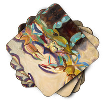 Load image into Gallery viewer, Crab tailfin Crab Coasters - Set of 4 Lightweight Foam, Absorbent Drink Coasters JMK1259FC