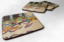 Load image into Gallery viewer, Crab tailfin Crab Coasters - Set of 4 Lightweight Foam, Absorbent Drink Coasters JMK1259FC