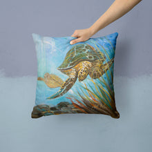 Load image into Gallery viewer, Loggerhead Sea Turtle Canvas Throw Pillow - 14x14 Decorative Pillow – Art for Your Home &amp; Patio JMK1261PW1414