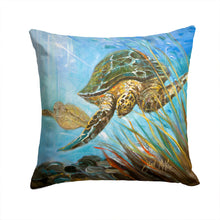 Load image into Gallery viewer, Loggerhead Sea Turtle Canvas Throw Pillow - 14x14 Decorative Pillow – Art for Your Home &amp; Patio JMK1261PW1414