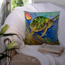 Load image into Gallery viewer, Loggerhead Sea Turtle Canvas Throw Pillow - 14x14 Decorative Pillow – Art for Your Home &amp; Patio JMK1262PW1414