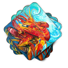 Load image into Gallery viewer, Crawfish Coasters - Set of 4 Lightweight Foam, Absorbent Drink Coasters JMK1264FC