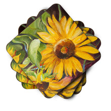 Load image into Gallery viewer, Sunflowers Coasters - Set of 4 Lightweight Foam, Absorbent Drink Coasters JMK1265FC