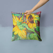 Load image into Gallery viewer, Sunflowers Canvas Throw Pillow - 14x14 Decorative Pillow – Art for Your Home &amp; Patio JMK1267PW1414