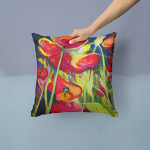 Load image into Gallery viewer, Poppies Canvas Throw Pillow - 14x14 Decorative Pillow – Art for Your Home &amp; Patio JMK1269PW1414